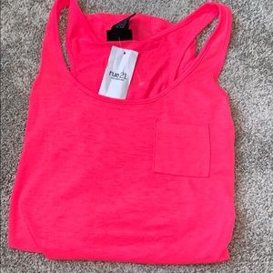 bright pink polyester tank top